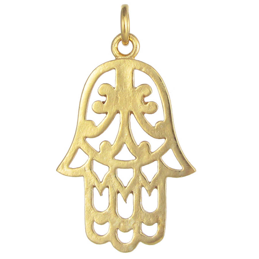 Hamsa Hand Charm Brass By Black Pearl