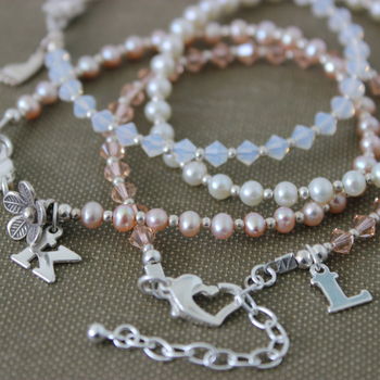 Pearl Stacking Bracelets With Silver Charms, 3 of 12