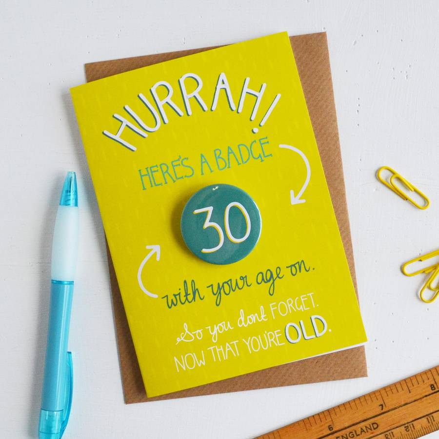 Grown Up Birthday Age Badge Card By Hannah Stevens | notonthehighstreet.com