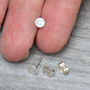 Personalised Message Earring Studs In Sterling Silver, thumbnail 2 of 6