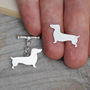 Dachshund Cufflinks In Sterling Silver Personalised, thumbnail 2 of 5