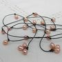 Pink Pearl And Black Leather Lariat Necklace, thumbnail 1 of 2