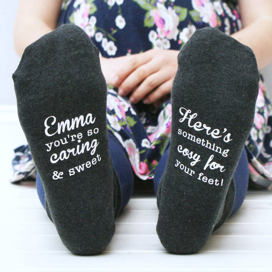 personalised women's cosy for your feet socks by sparks clothing ...