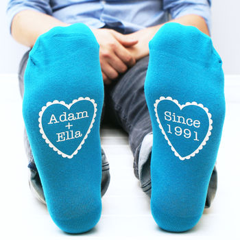 Personalised Men's Heart Socks, 2 of 5