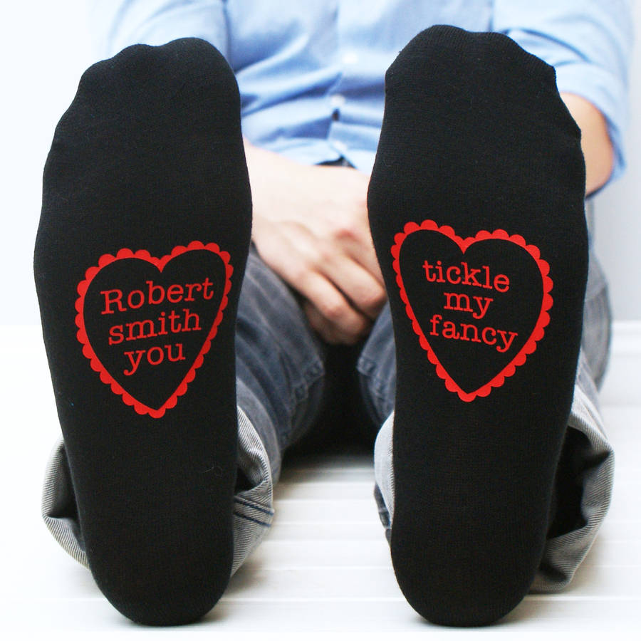 personalised you tickle my fancy men's socks by sparks and daughters ...