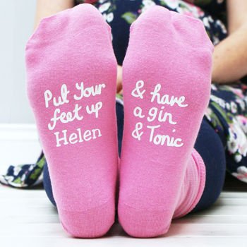 Personalised Women's Gin And Tonic Socks, 2 of 5
