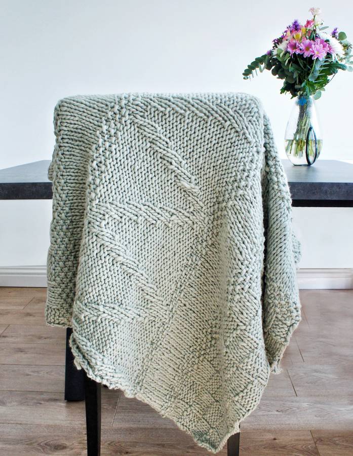 classic merino soft throw knitting kit by stitch & story