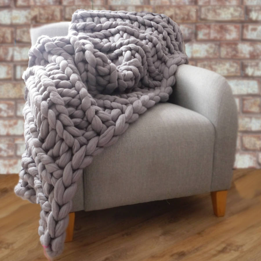 Chunky Knit Throw - Sage Green - Blanket Warehouse