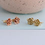 9ct Gold Flower Stud Earrings, thumbnail 7 of 9
