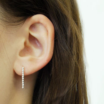 Beaded Sterling Silver Ear Cuff Earrings, 3 of 6