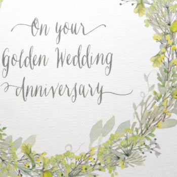 Personalised Golden Wedding Anniversary Canvas Print, 2 of 2
