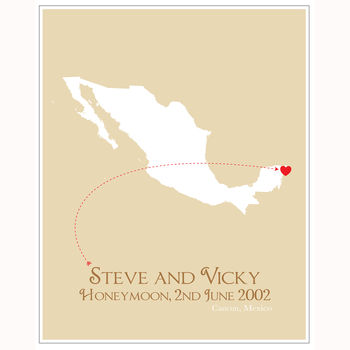 Honeymoon In Cancun Personalised Print, 3 of 11