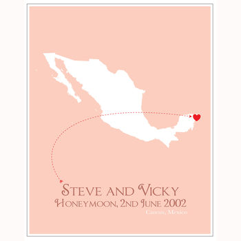 Honeymoon In Cancun Personalised Print, 4 of 11