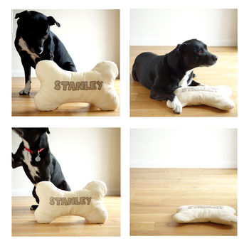 Personalised Dog Bone Cushion Gift, 4 of 10