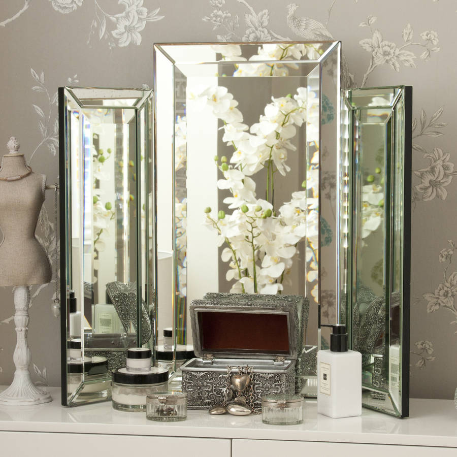 Medium Bevelled Dressing Table Triple Mirror By Decorative Mirrors