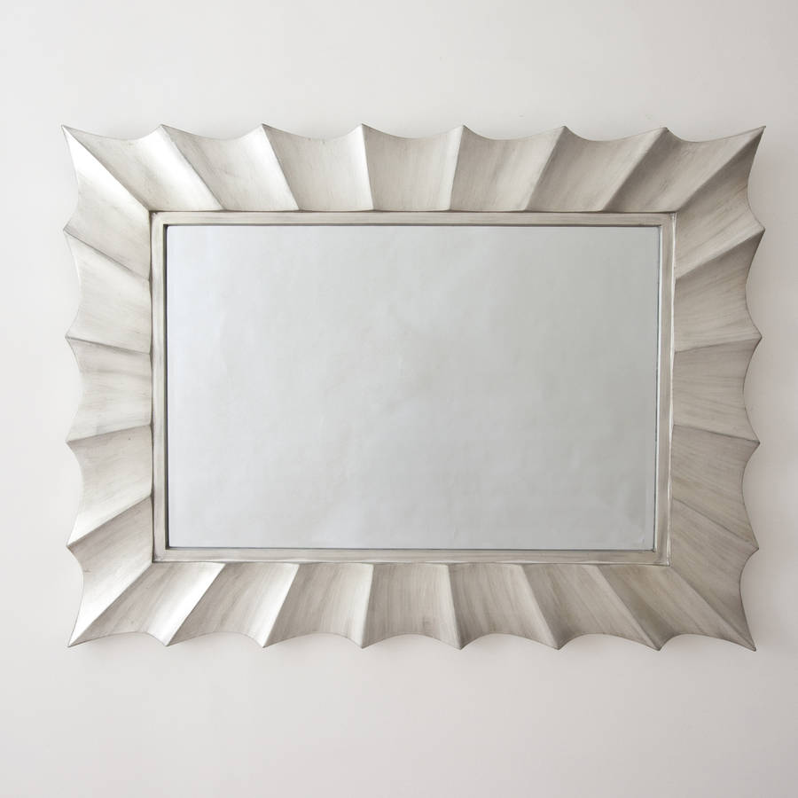 silver rectangular wavy mirror by decorative mirrors ...