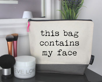 'This Bag Contains My Face' Washbag, 3 of 5