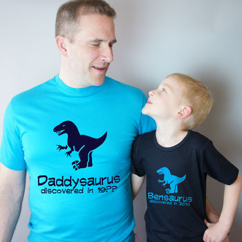 Dad And Child Dinosaur T Shirt Set, 2 of 10
