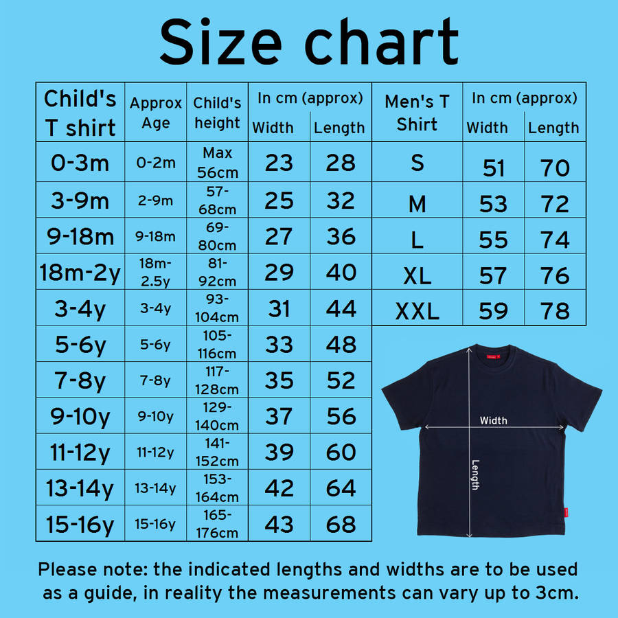 Child Tee Shirt Size Chart Kids Matttroy