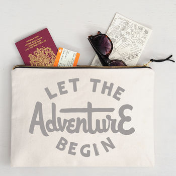 'Let The Adventure Begin' Travel Pouch, 3 of 11