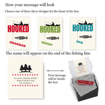 Hooked On Fishing Sock And Chocolate Penknife Gift Set, 6 of 7
