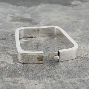 Rectangle Solid Sterling Silver Bangle, 2 of 6