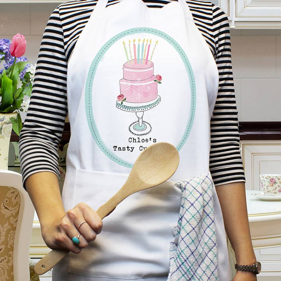 Personalised Elegant Cake Apron By Chalk And Cheese Candles And Wax