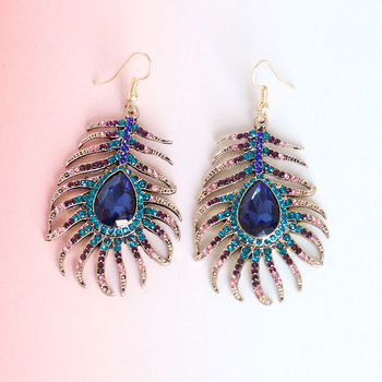 Peacock Feather Earrings, 3 of 4