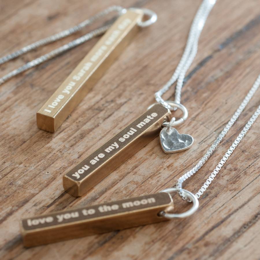 Personalised Raw Brass Necklace By Oh So Cherished