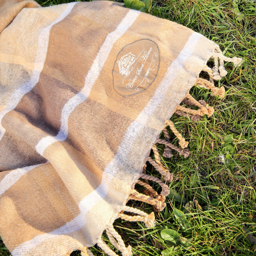 luxury brown country picnic grass blanket by dibor