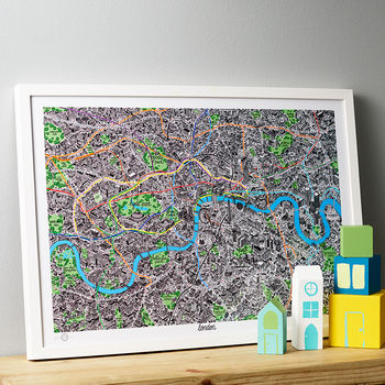 Hand Drawn Map Of London Print, 11 of 12