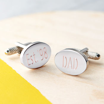 Engraved Oval Cufflinks, 3 of 12