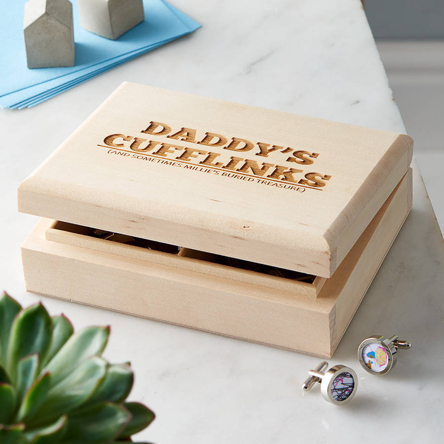 Personalised Wooden Cufflink Box, 1 of 6