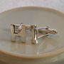 Sterling Silver Alphabet Initial Cufflinks, thumbnail 6 of 12