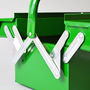 Diy Vintage Style Metal Folding Tool Box In Green, thumbnail 2 of 4