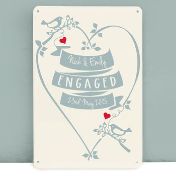 Personalised Wedding Love Birds Metal Print, 2 of 5