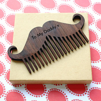 Personalised Wooden Beard And Moustache Comb, 8 of 9