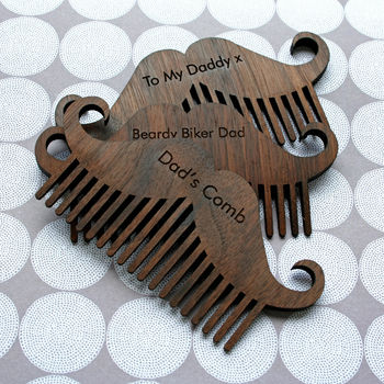 Personalised Wooden Beard And Moustache Comb, 9 of 9