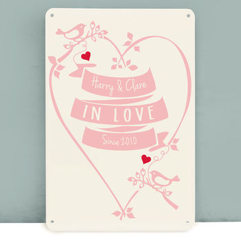 Personalised Wedding Love Birds Metal Print, 3 of 5