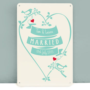 Personalised Metal Love Birds Print For Couples, 3 of 5