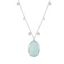Solid Silver Necklace With Aqua Chalcedony Pendant, thumbnail 1 of 5