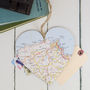 Personalised Map Hanging Heart, thumbnail 2 of 2