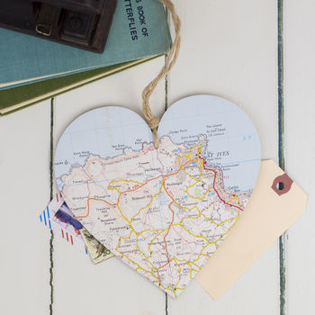 Personalised Map Hanging Heart, 2 of 2