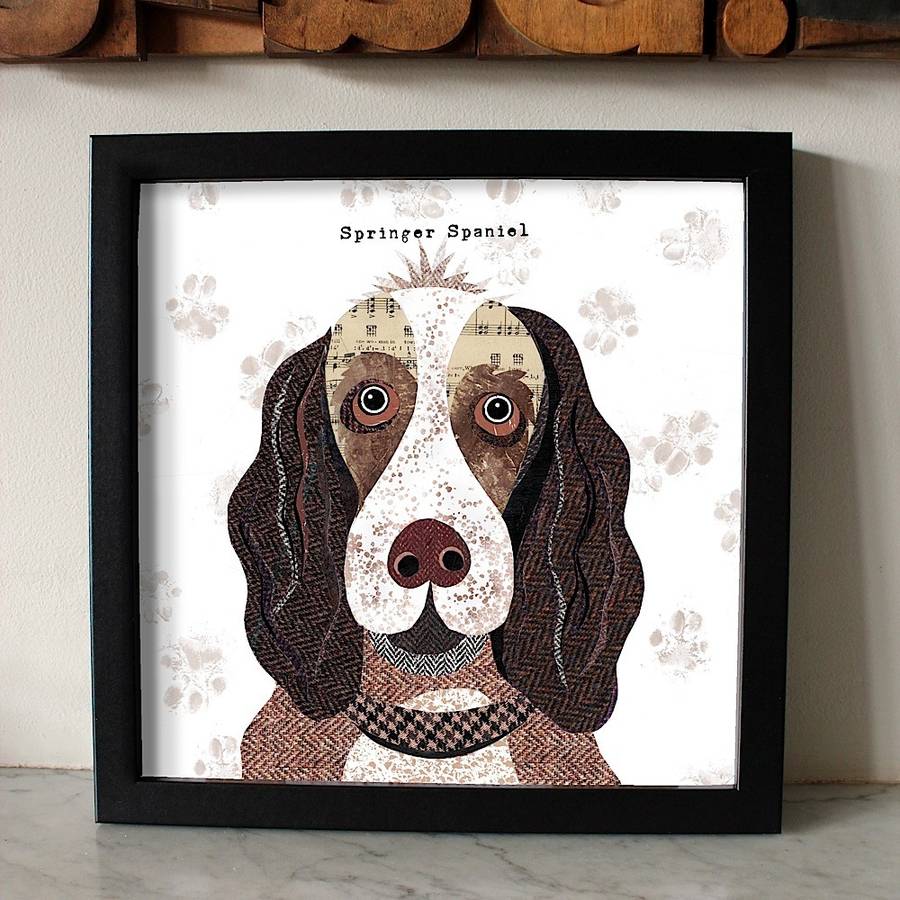 springer spaniel dog print by simon hart | notonthehighstreet.com