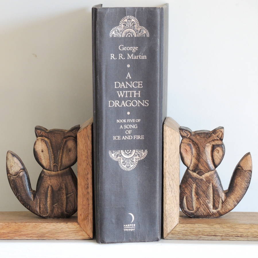 Carved Fox Bookends By The Alphabet Gift Shop