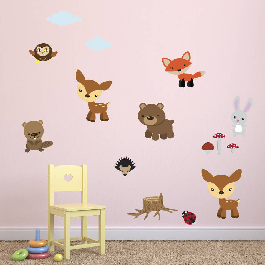 Forest Animals Fabric Wall Stickers By Mirrorin ...