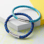 Luxury Bolo Leather Bracelet In Blue, thumbnail 1 of 6