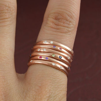 Topaz Birthstone Rose Gold Plated Stacking Ring, 3 of 4