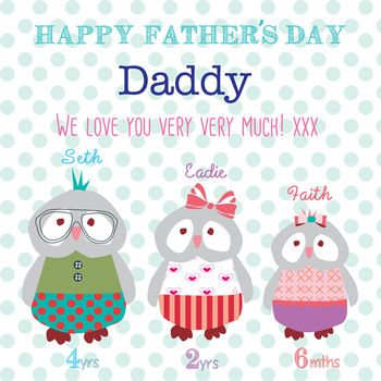 Happy Father's Day Owl Card, 2 of 3