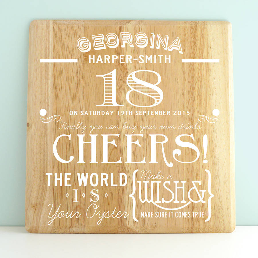 Personalised 18th Birthday Wooden Print By Delightful ...